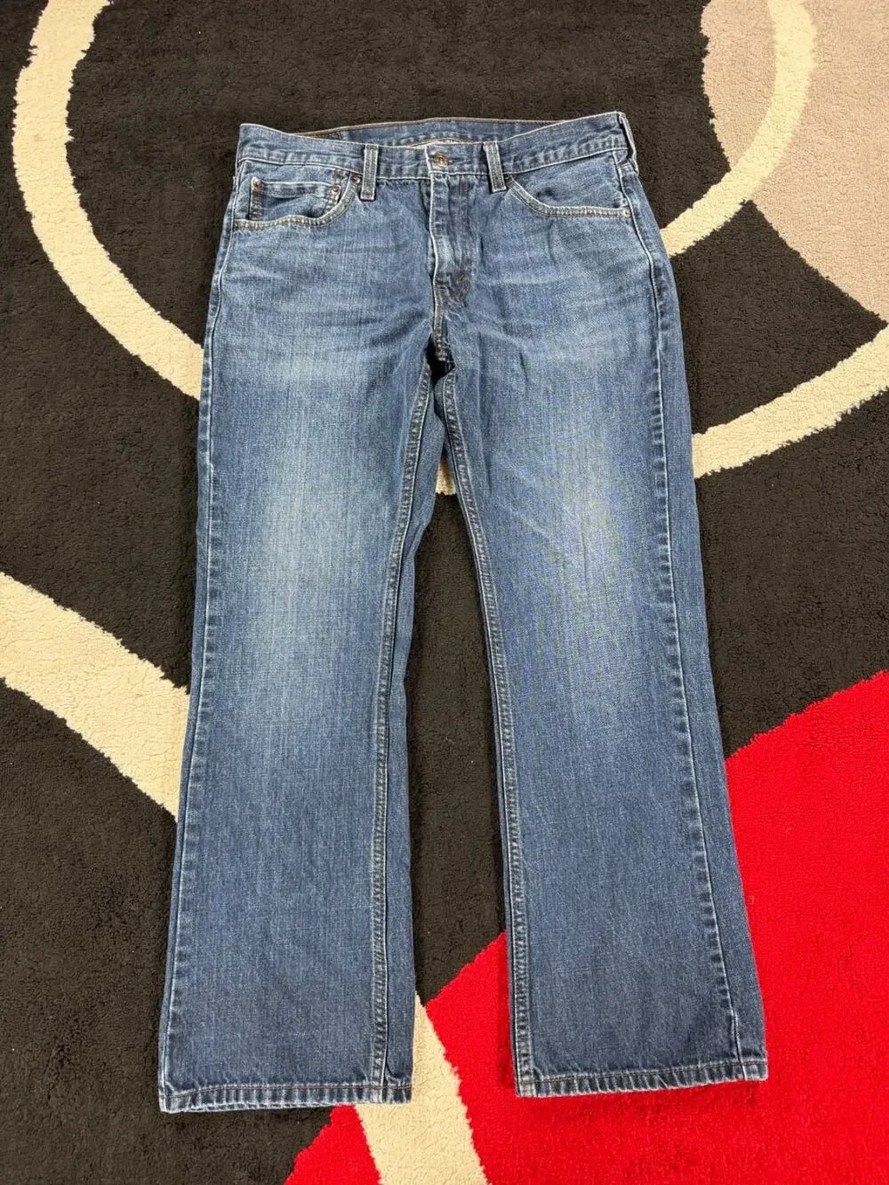 Levi 527 Jeans Mens 34x30 Blue Denim Low Bootcut Cotton Pockets Dark Wash